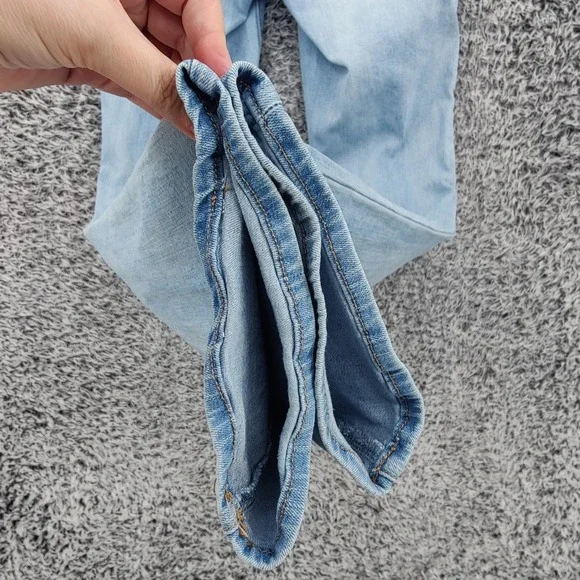 American Eagle Women Super Stretch Kick Boot Jeans 6 Light Blue Flare Denim - Picture 13 of 15